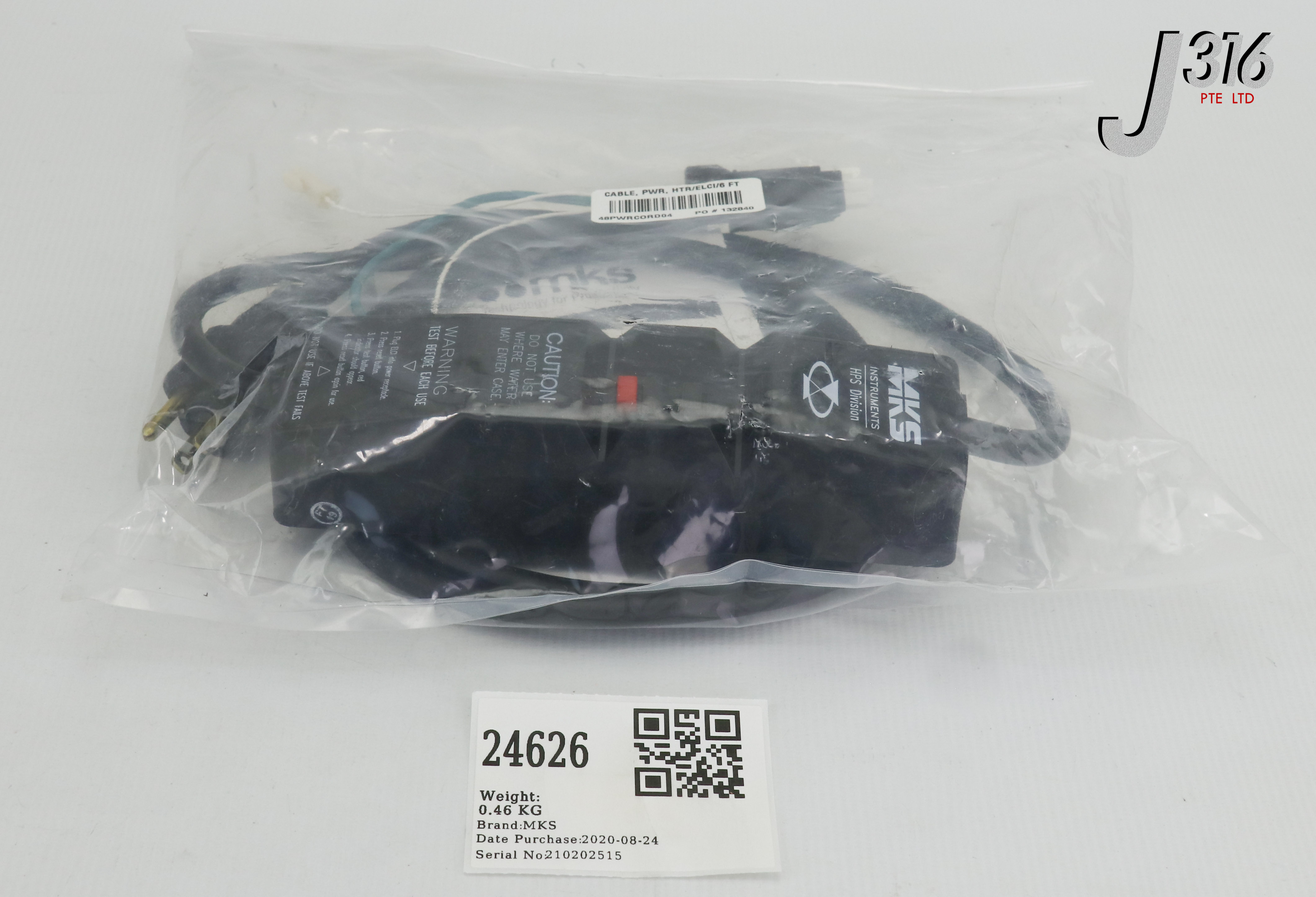 24626 MKS CABLE, PWR, HTR/ELCI/6 FT (NEW) 48PWRCORD04 | eBay